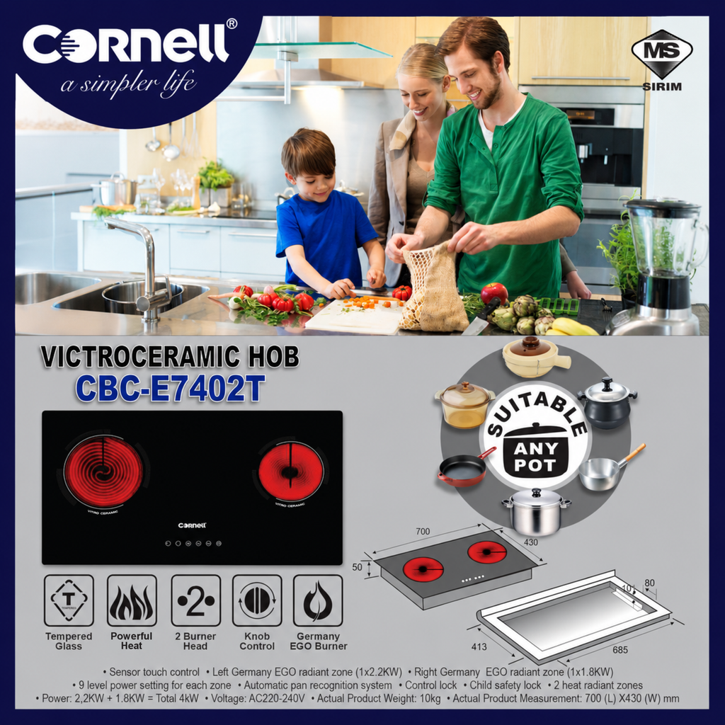 Cornell Vitroceramic Hob | CBC-E7402T