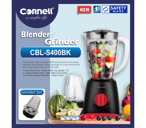 Cornell 2-IN-1 Blender 1.5L | CBL-S400BK