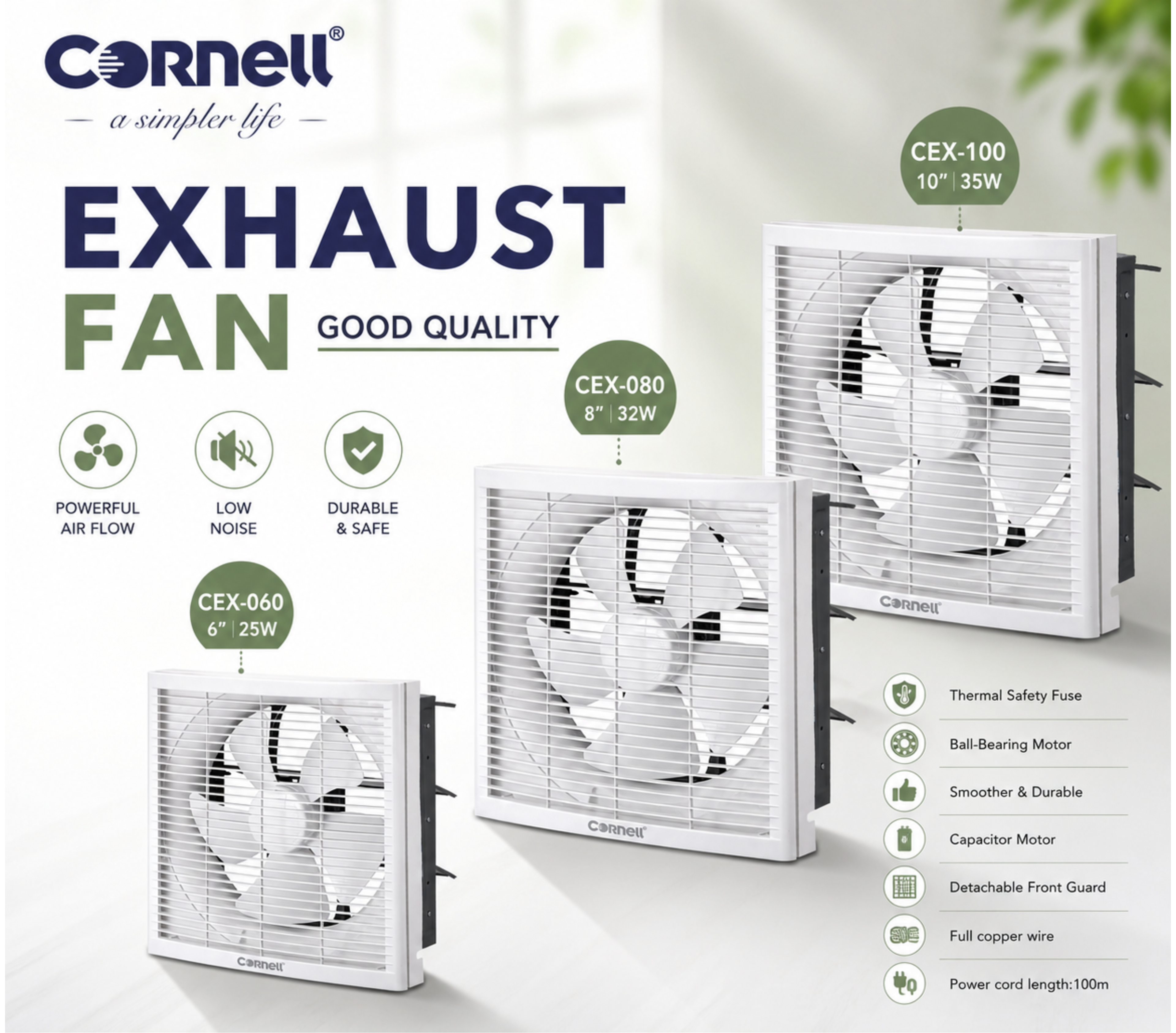 Cornell Exhaust Fan | CEX-060 (6")/ CEX-080 (8")/ CEX-100 (10")