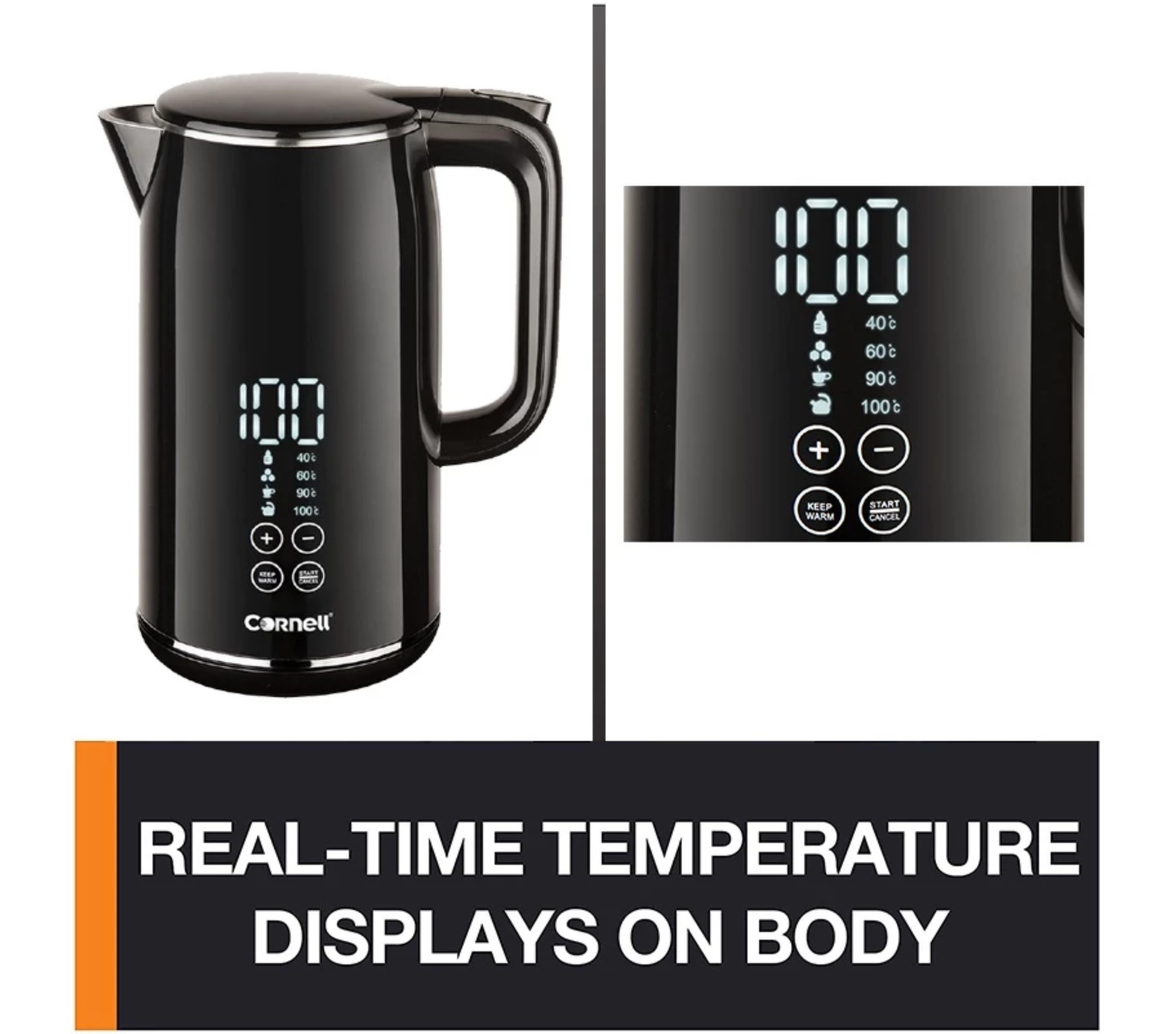 Cornell Digital Cordless Kettle with Temperature Control 1.7L | CJK-E170DS