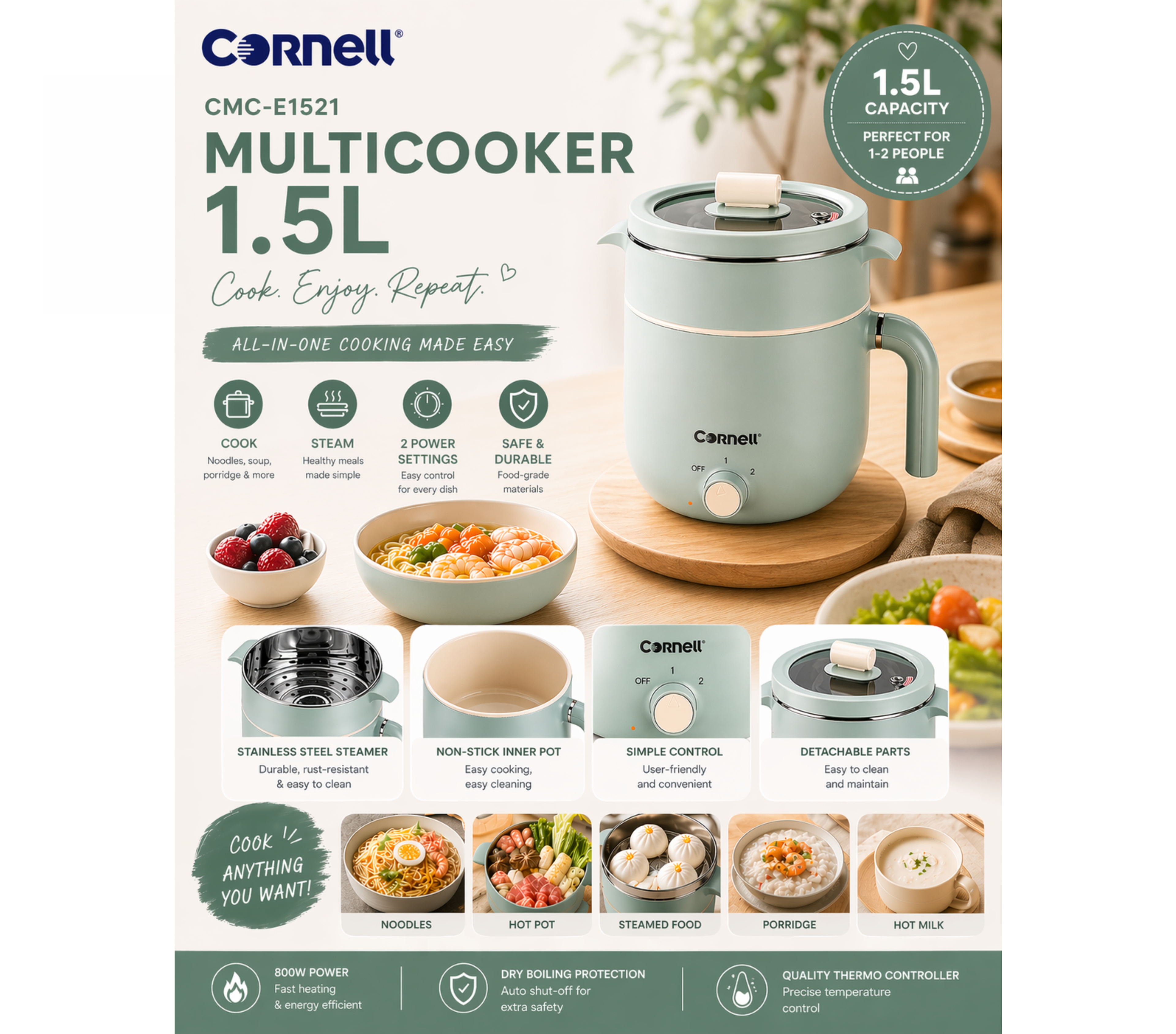 Cornell Mini Multi-Cooker 1.5L | CMC-E1521