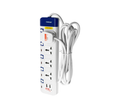 Cornell 4 Way Neon Multi Portable Socket with 2xUSB – 3M | CPS-E4020NUS-3M