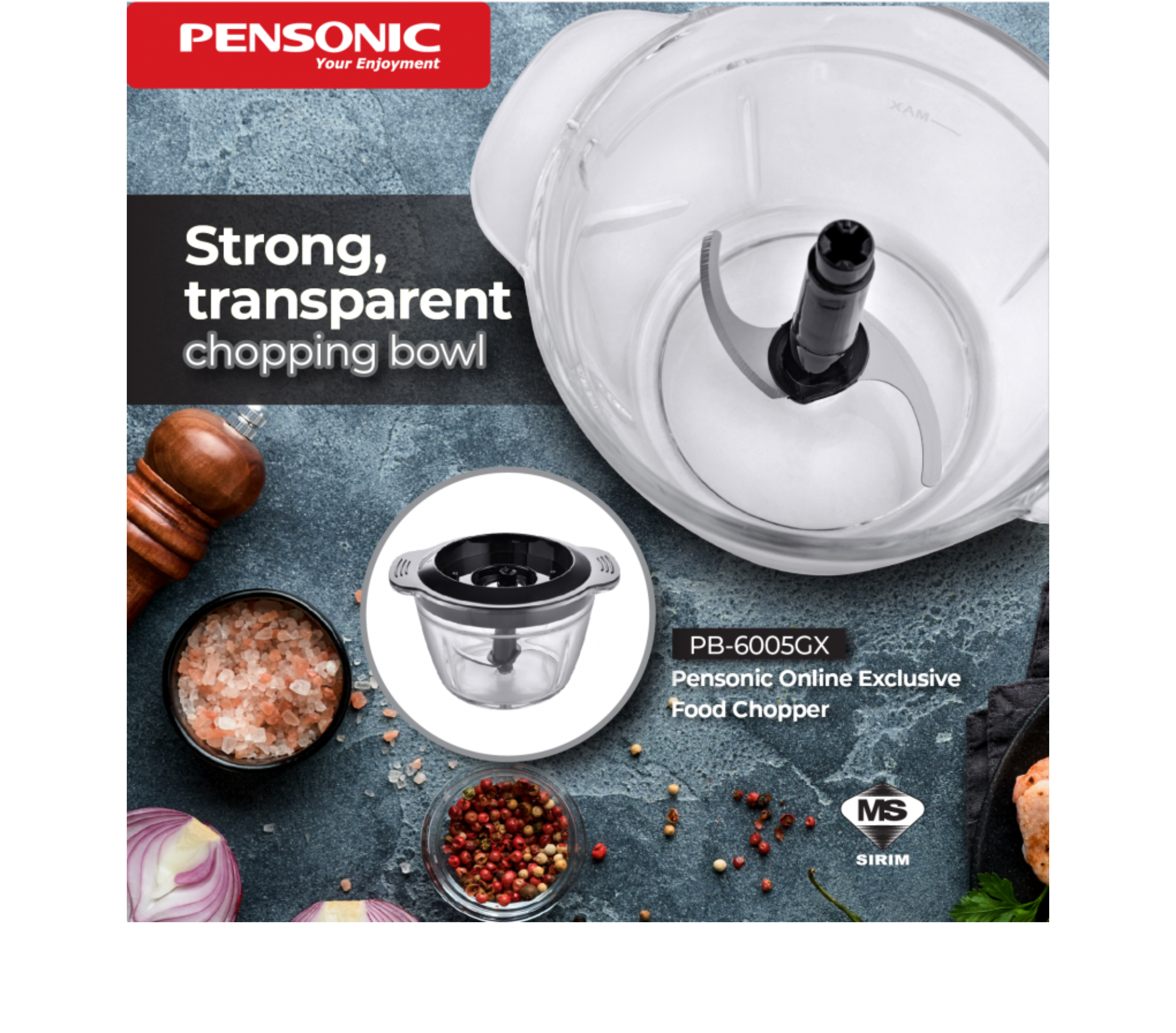 Pensonic Classic Series Food Chopper 1.0L | PB-6005GX