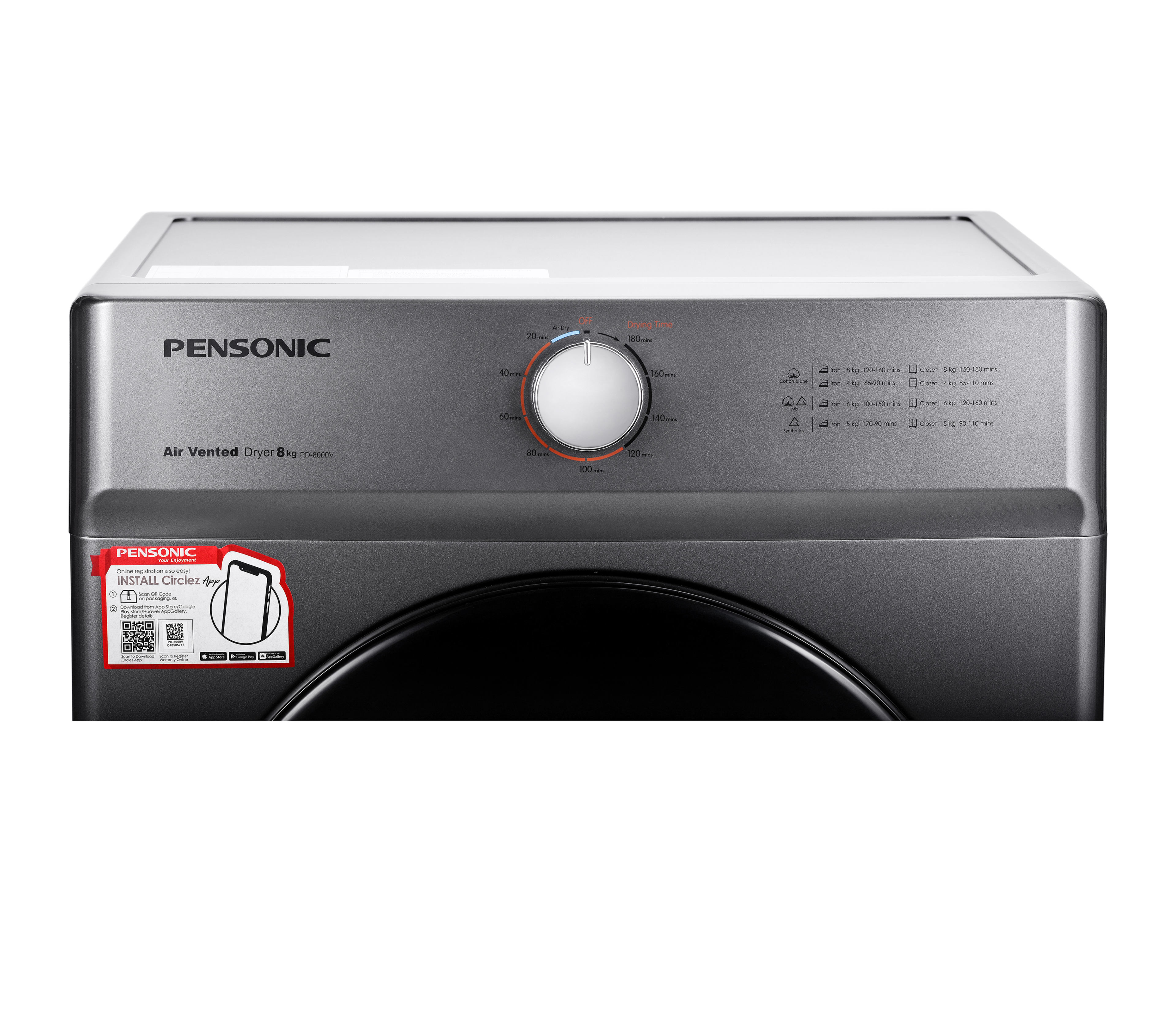 Pensonic Dryer 8Kg | PD-8000V
