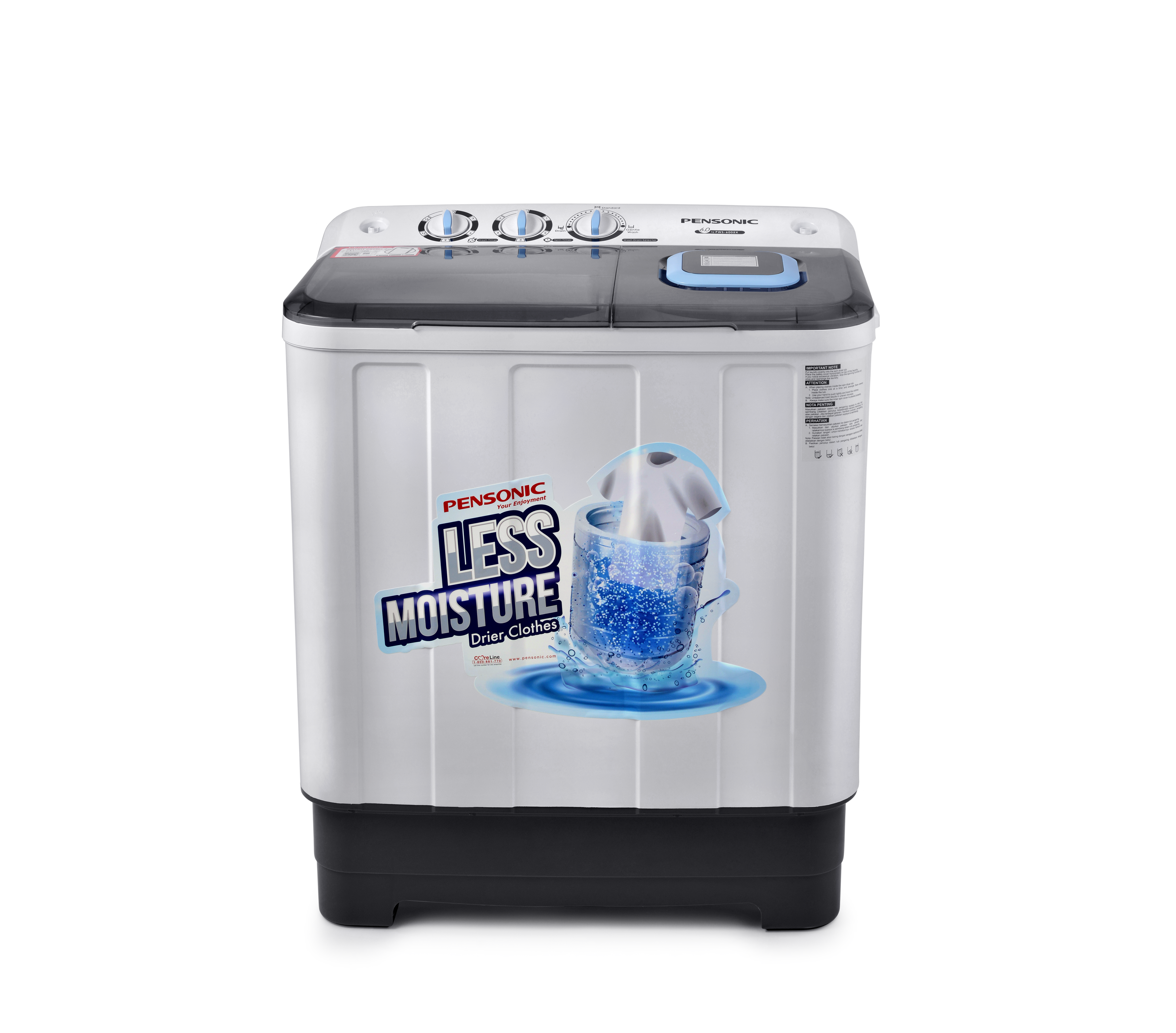 Pensonic Semi Auto Washing Machine 6KG | PWS-6005X